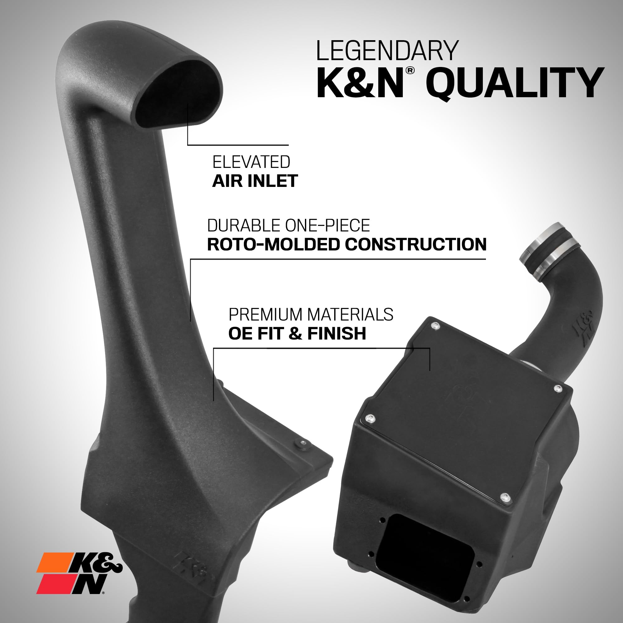 Cold Air Intake System K&N: High-Flow Air-Filter, Increase Performance & Horsepower: Compatible with 2012-2017 JEEP Wrangler; 2018-2018 JEEP Wrangler JK, 57-1573