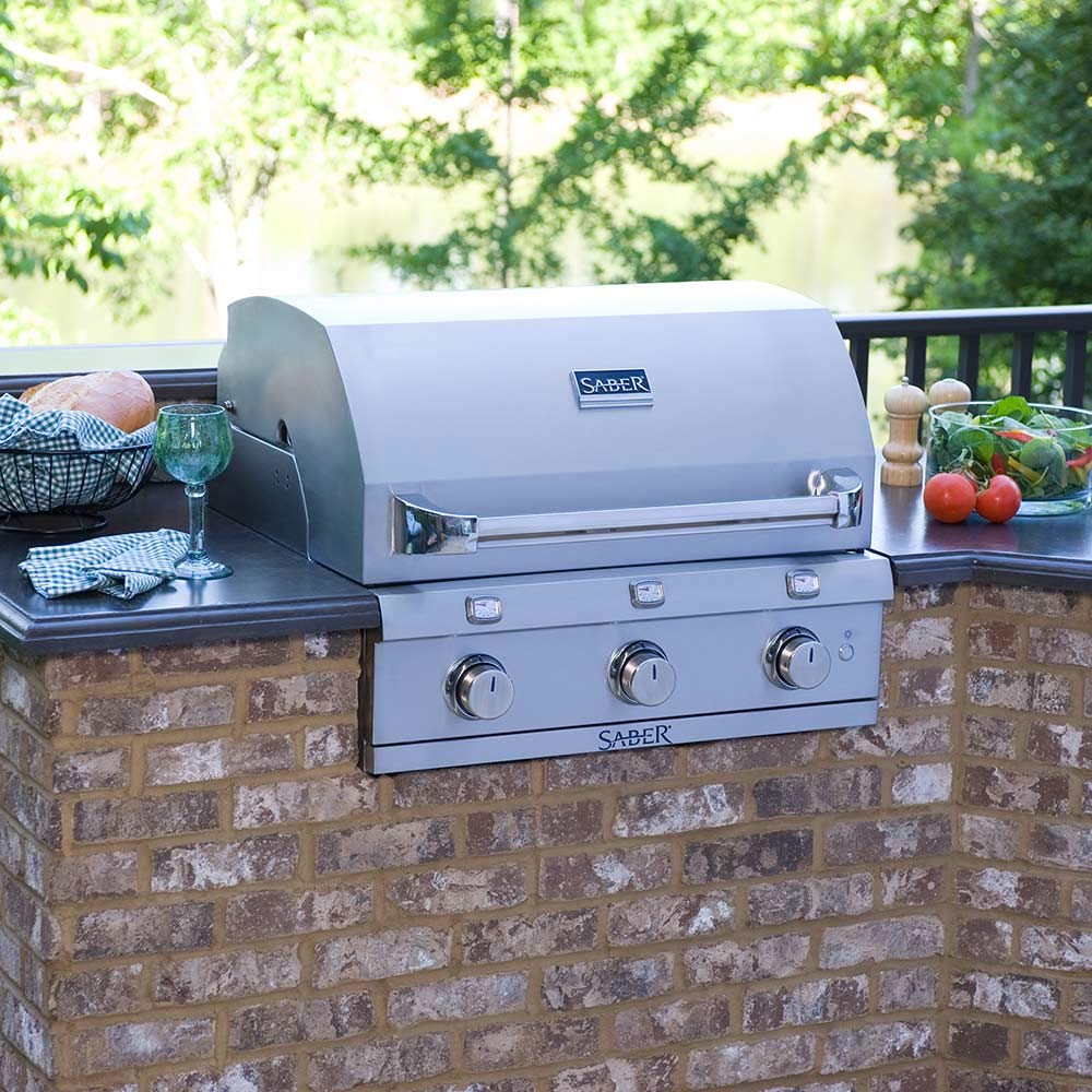 Elite Saber Grills 3-Burner Built-in Grill, Stainless R50SB1517
