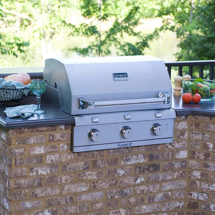 Elite Saber Grills 3-Burner Built-in Grill, Stainless R50SB1517