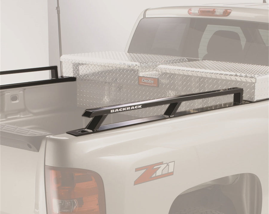 BACKRACK RealTruck Side Rails to use w/ 21" Toolbox | Black, No Drill | 65521TB | Fits 2017-2025 Ford F-250/F-350/F-450/F-550 w/ 6.5' Bed Aluminum Body