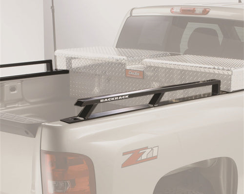 BACKRACK RealTruck Side Rails to use w/ 21" Toolbox | Black, No Drill | 65521TB | Fits 2017-2025 Ford F-250/F-350/F-450/F-550 w/ 6.5' Bed Aluminum Body
