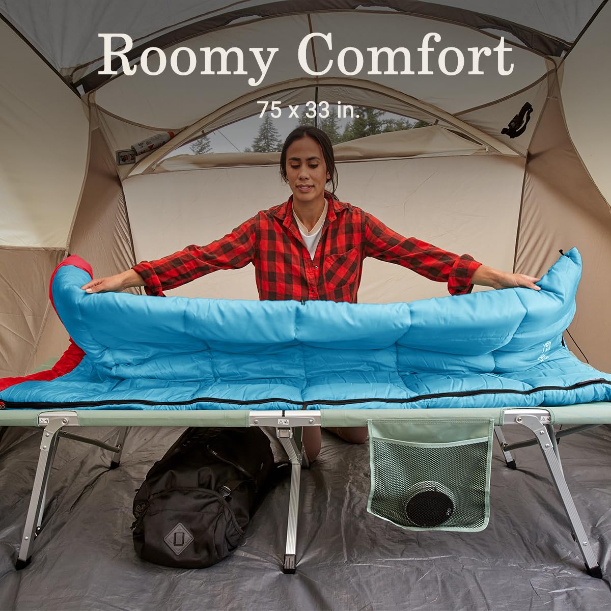 Coleman 30/40/50°F Flatlands Sleeping Bag, Made from 100% Recycled Material, Big & Tall Options, Cool-Weather Sleeping Bag for Camping, Sleepovers, Guests & More