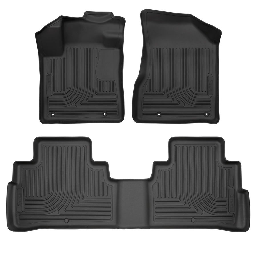 Weatherbeater Husky Liners Floor Mats | Fits 2015-2018 Nissan Murano | Front & 2nd Row, 3-pc Black - 93521