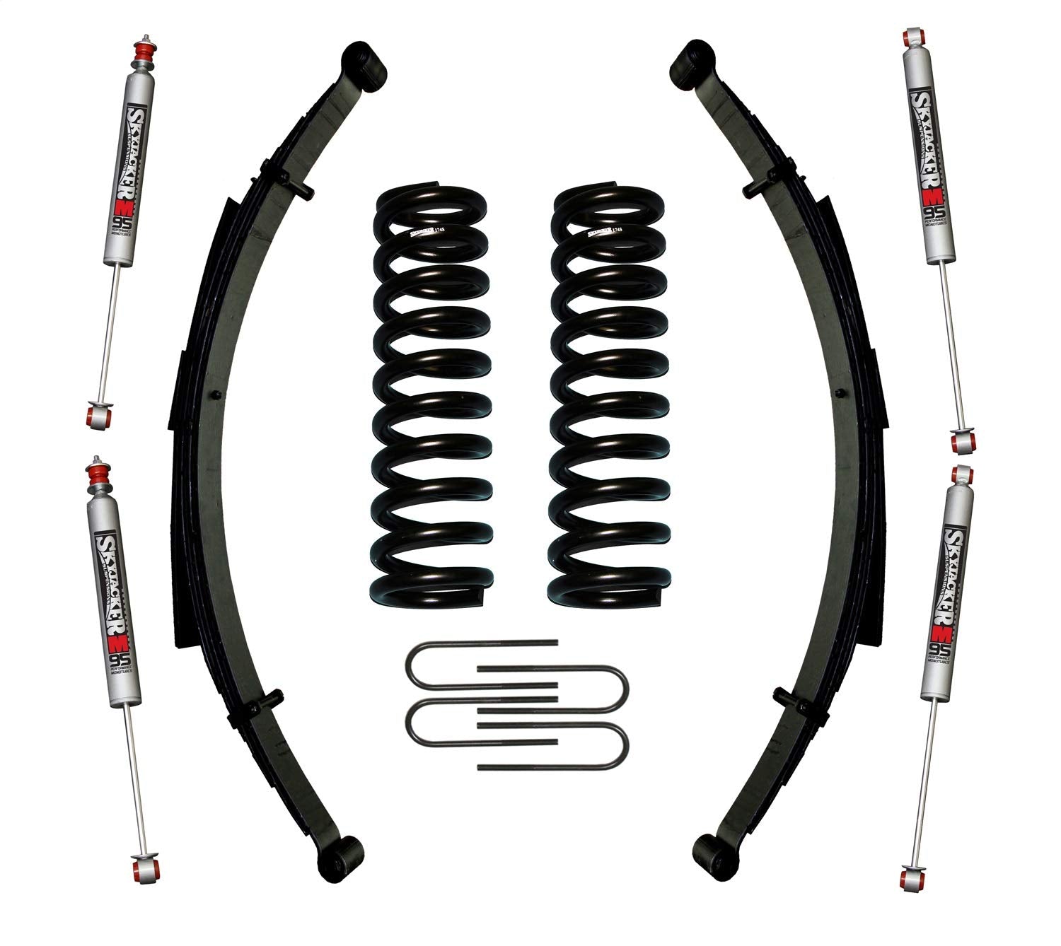 Skyjacker Suspension Lift Kit 174BKS-M w/Shock M95 Performance Shocks 4 in. Lift Incl. Front/Rear Springs Rear U Bolt Kit