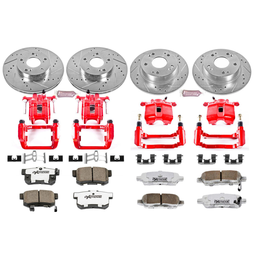 Power Stop KC2297-26 Z26 Street Warrior Front & Rear Brake Kit Acura Honda For Acura TSX 2004-2008, Honda Accord 2003-2007 [Model Specific]