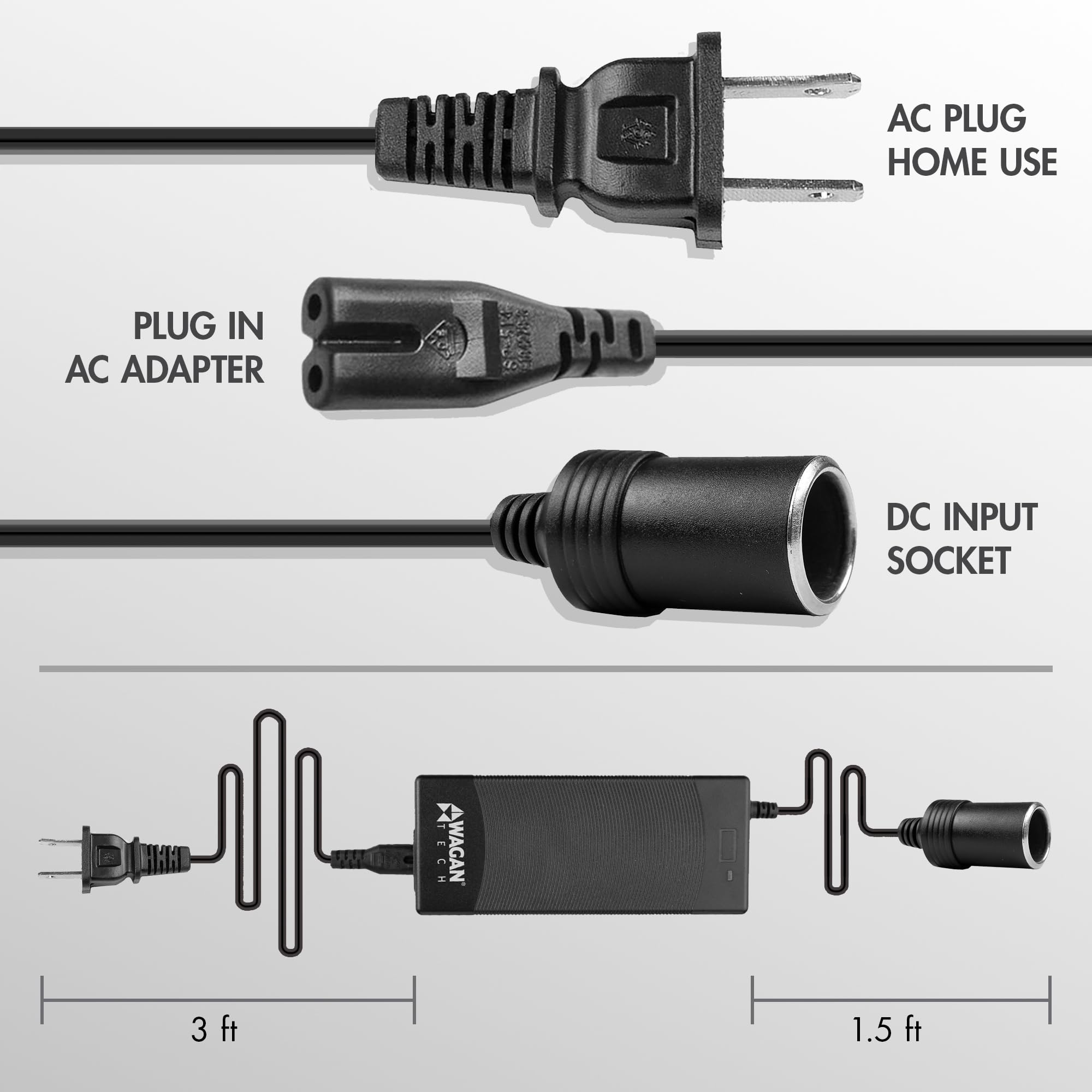 Wagan 10 Amp EL9904 110V 240V AC to DC Power Adapter 100-240V 10A to 12V Car Cigarette Lighter Socket AC/DC Power Converter