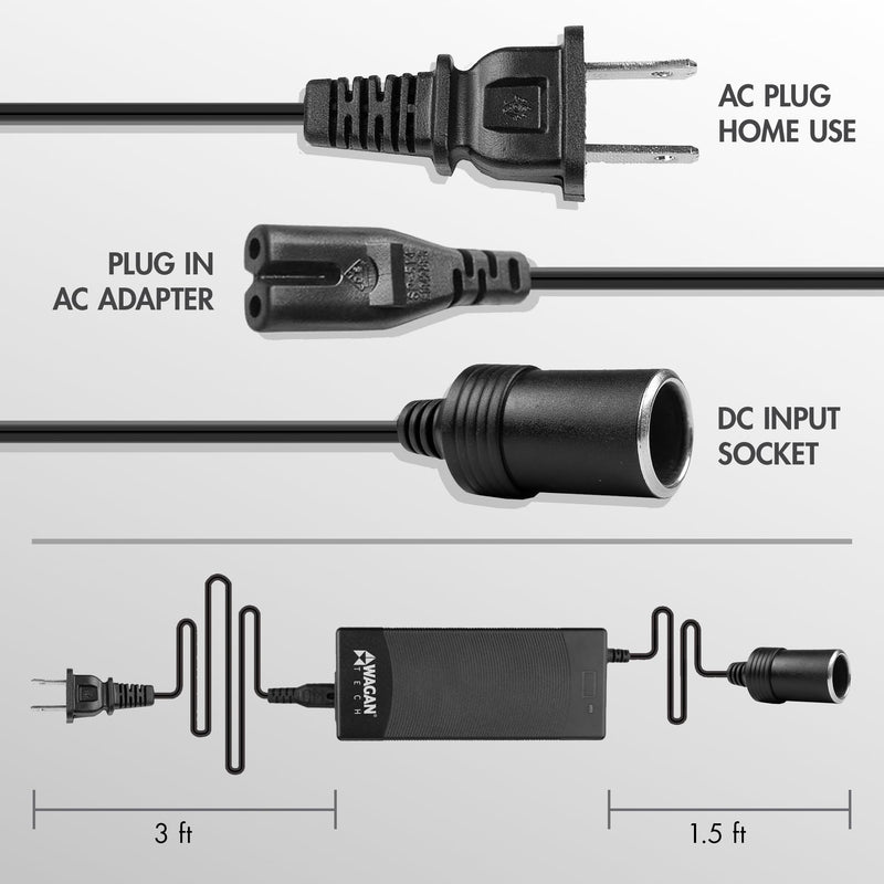 Wagan 10 Amp EL9904 110V 240V AC to DC Power Adapter 100-240V 10A to 12V Car Cigarette Lighter Socket AC/DC Power Converter