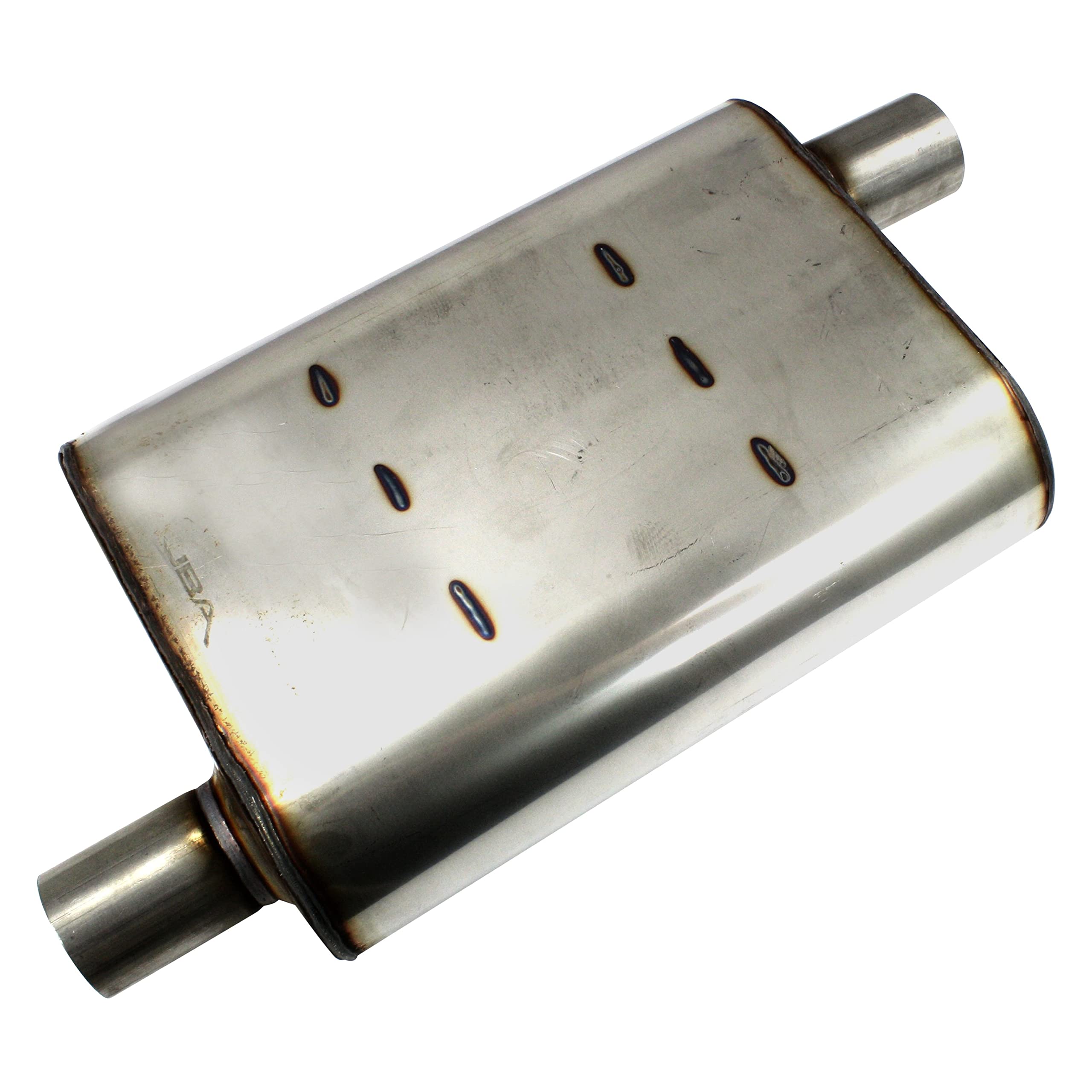 40-201300 JBA Muffler ('Universal' Chambered Style 304SS 13'x9.75'x4' 2' Inlet Diameter Offset/Offset), 1 Pack