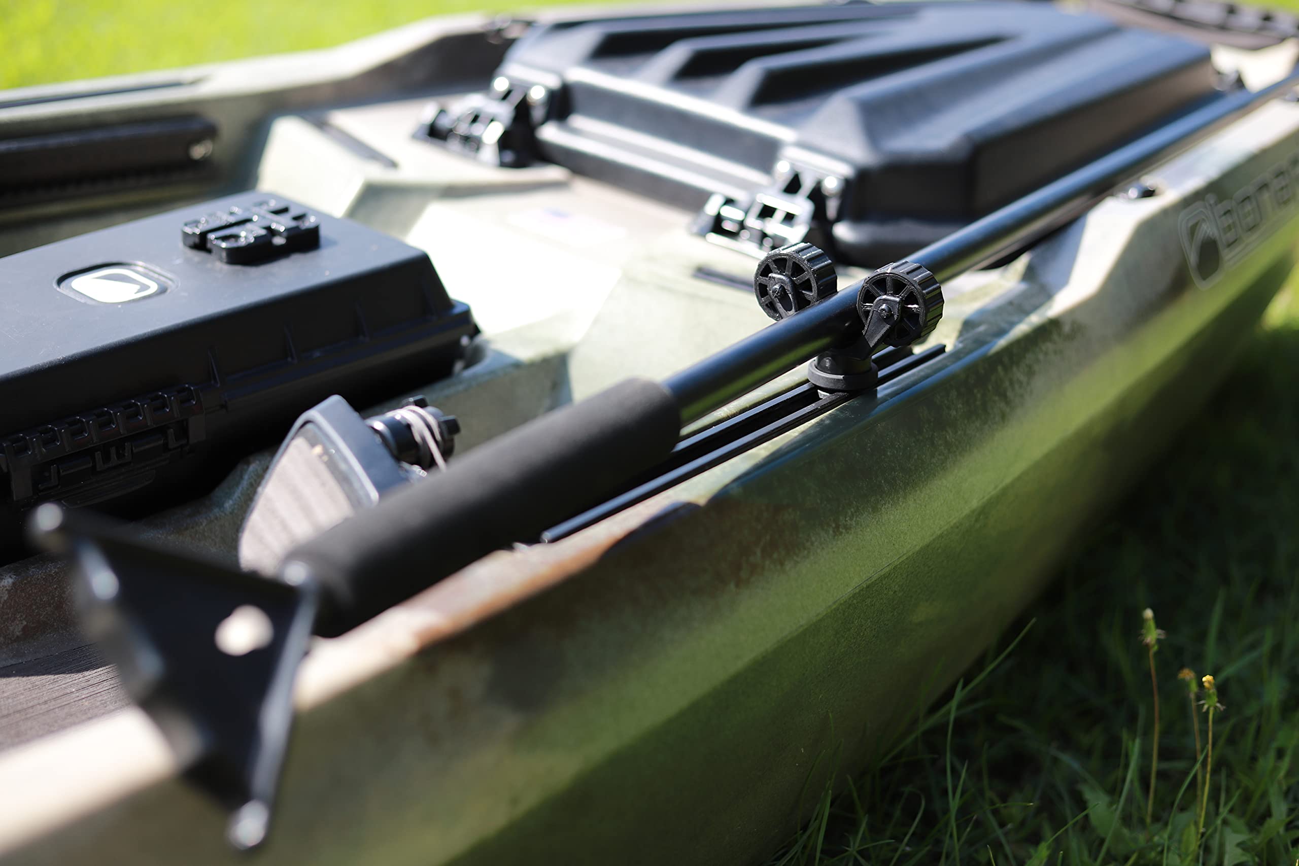 YakAttack RotoGrip ParkNPole Holder | Stakeout Pole Holder | Track Mount Kayak Accessories | 2.4" Low Profile | Made in USA | Compatible with GearTrac, MightyMount & More | Kayak Rail Accessory