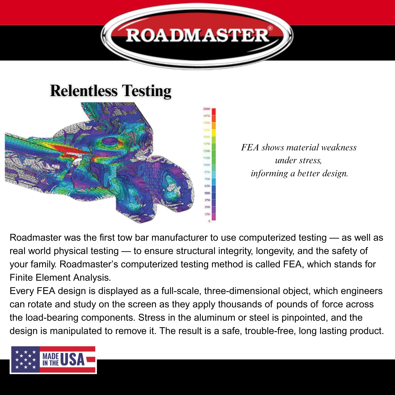 Roadmaster Nighthawk 676 Tow Bar fits Roadmaster Baseplates | Hauls Up to 8,000 lbs | Non-Binding Design | Multi-Functional LEDs | Proudly Made in The USA