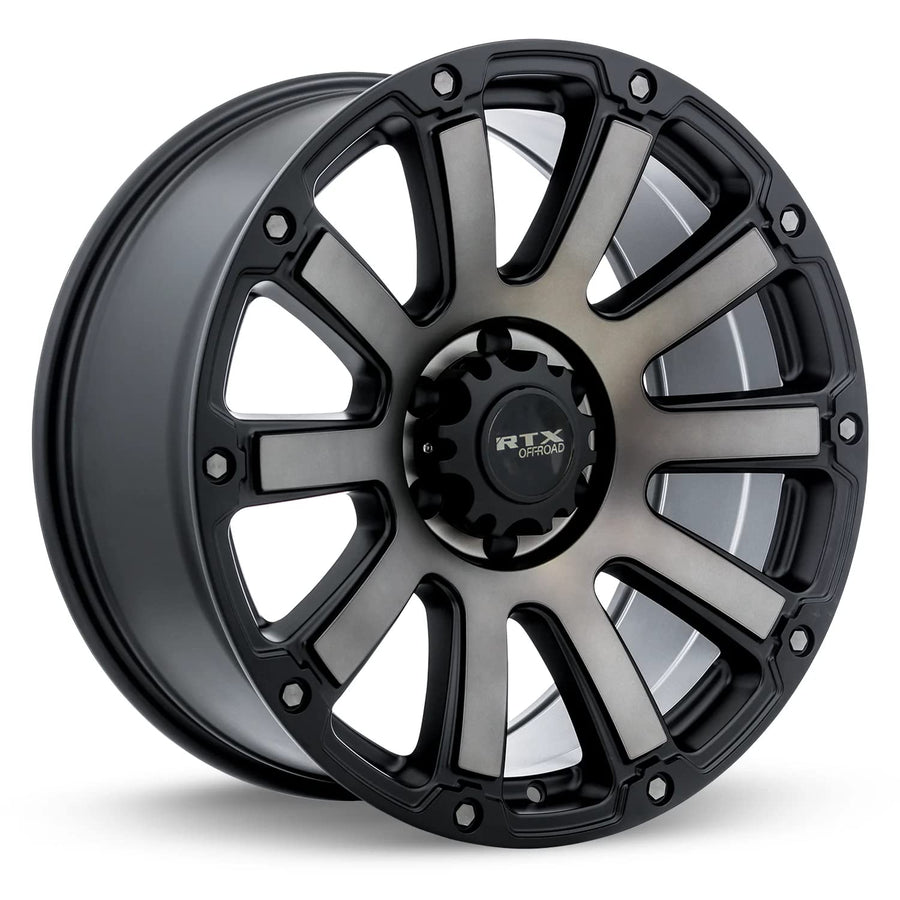 PANZER RTX Custom Wheel - 17x9, 0 Offset, 5x127 Bolt Pattern, 71.5mm Hub - Satin Black with Machined Bronze Face Rim
