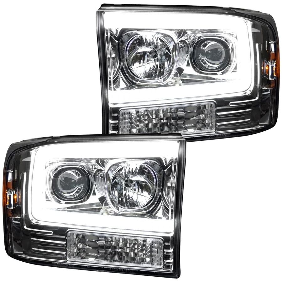 RECON - Projector Headlights Fits 1999-2004 Super Duty (F250 F350 F450 F550) OLED Halos DRL - Clear Lens