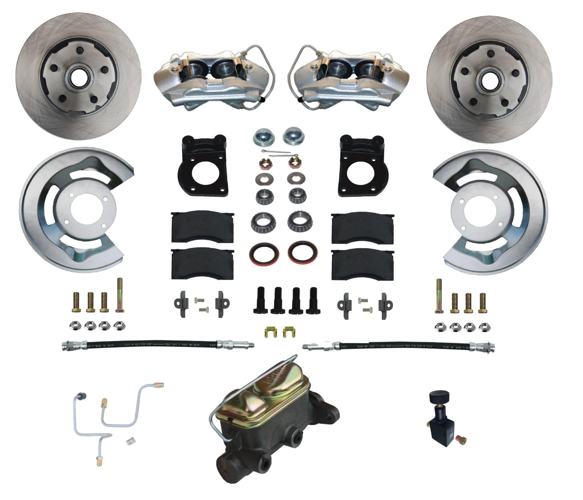FC0001-405LK LEED BRAKES Manual Front Disc Brake Conversion With Pre-Bent Brake Line Kit