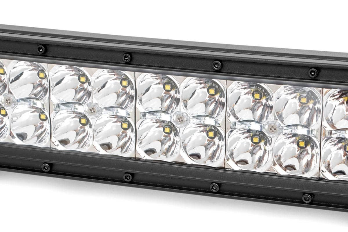 30" Rough Country Dual Row Curved LED Light Bar with White DRL - 300W, 27000 Lumen CREE LED, Spot Flood Combo Beam for Off-Road Truck, Jeep, UTV