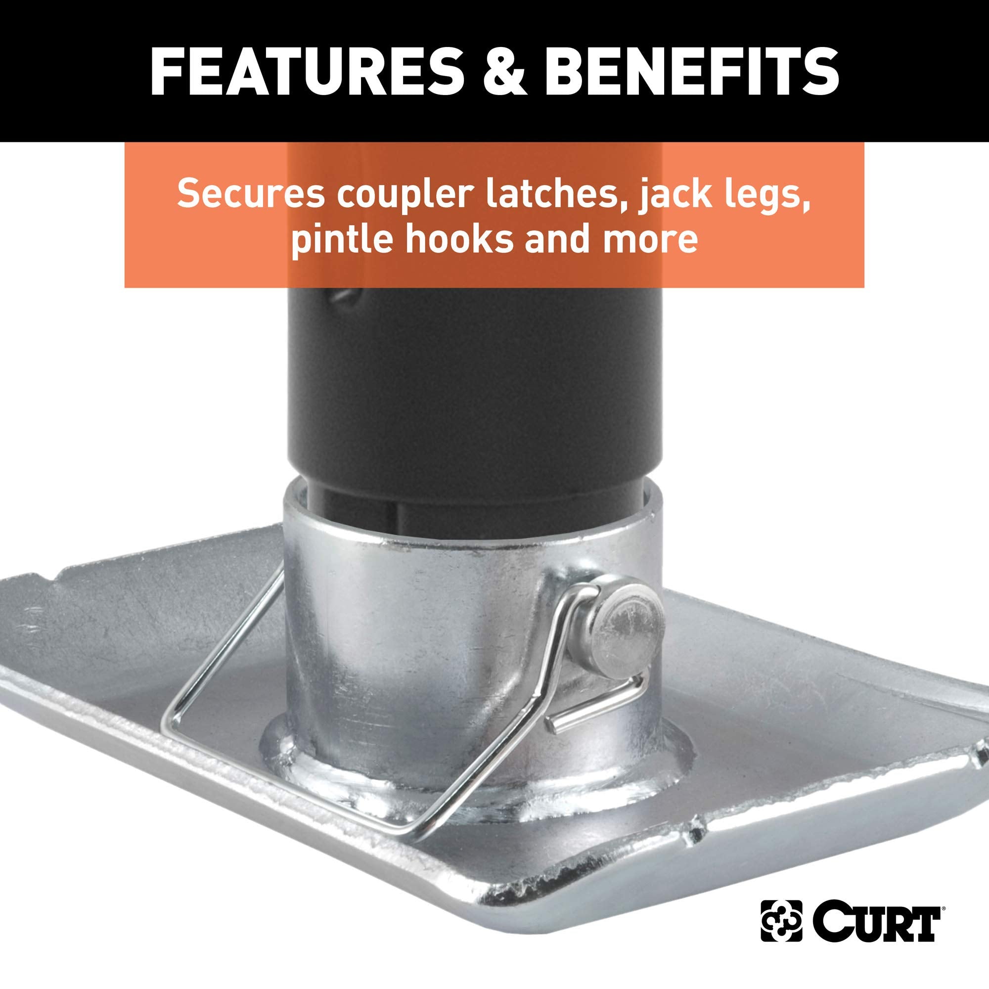 CURT Trailer Coupler Pin, 3/8-Inch Diameter x 2-3/4-Inch Long, Clear ZINC