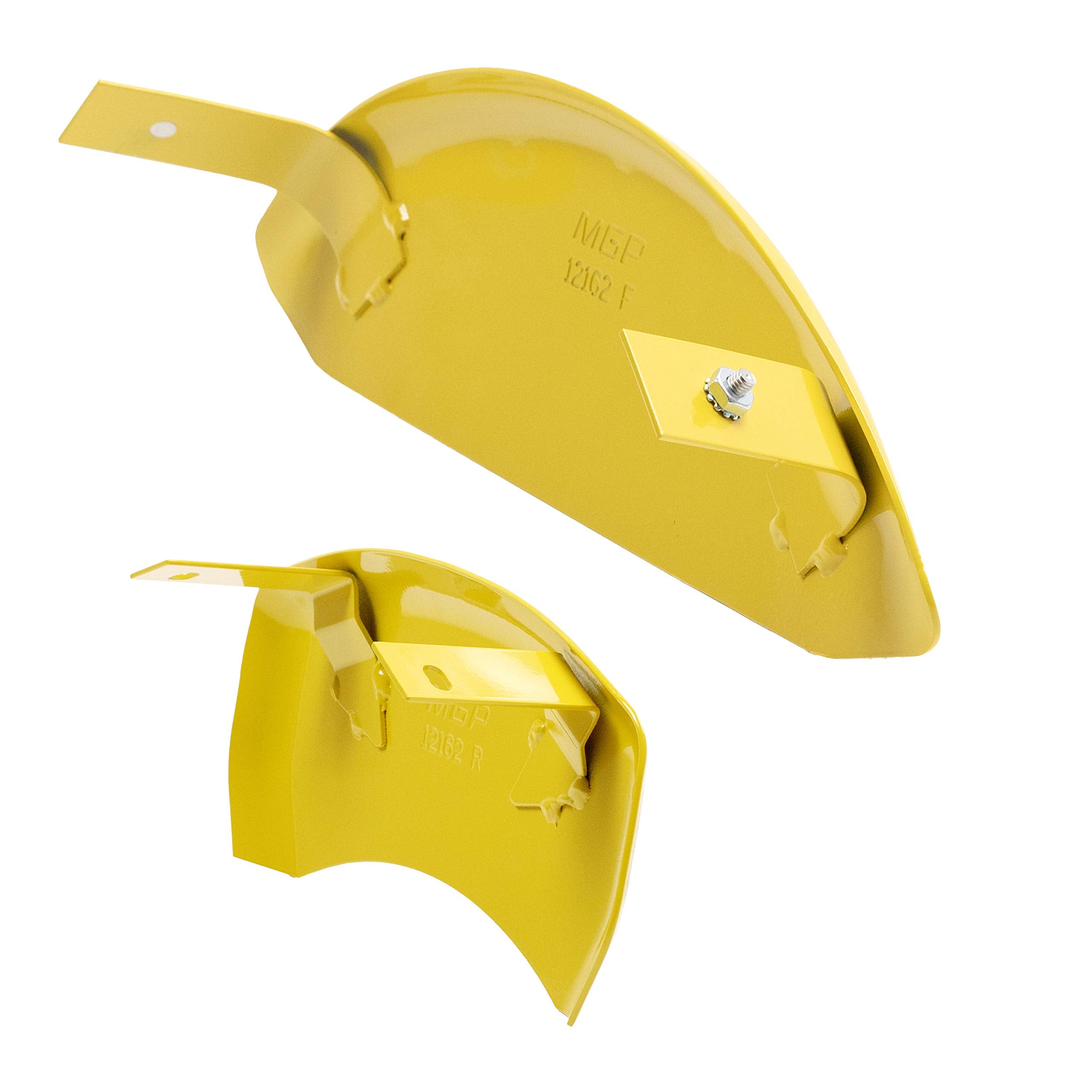 Brake Caliper Covers for 2011-2023 Dodge Challenger & 2011-2023 Dodge Charger - MGP Caliper Covers (Requires Dual Piston Front Caliper) Front and Rear Set - Engraved CHALLENGER // Logo (Yellow)
