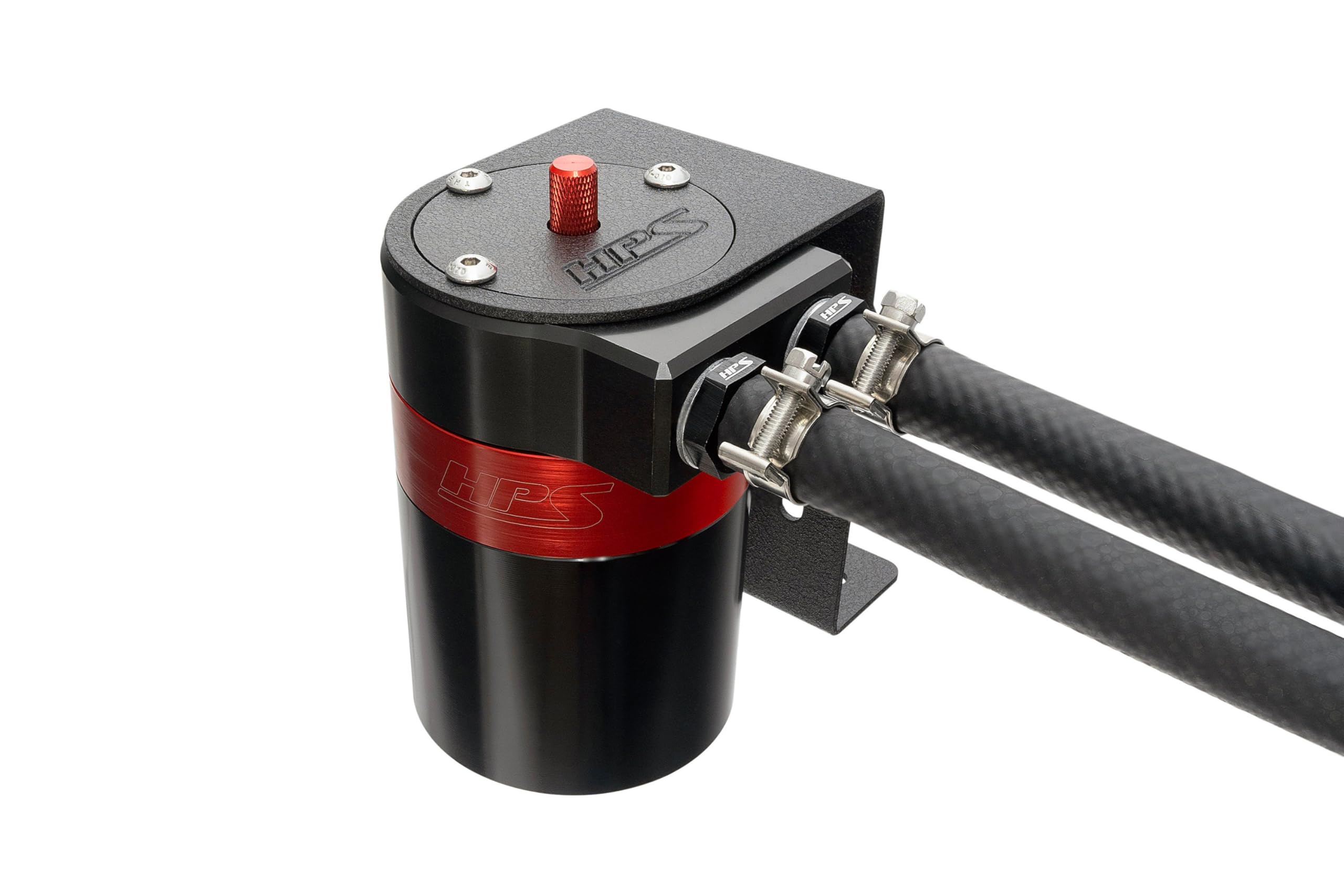 HPS Universal Oil Catch Can Kit 3/8" Barb Adapters with 6 Feet of Rubber Hose, Maximum Capacity: 5oz, 861-501