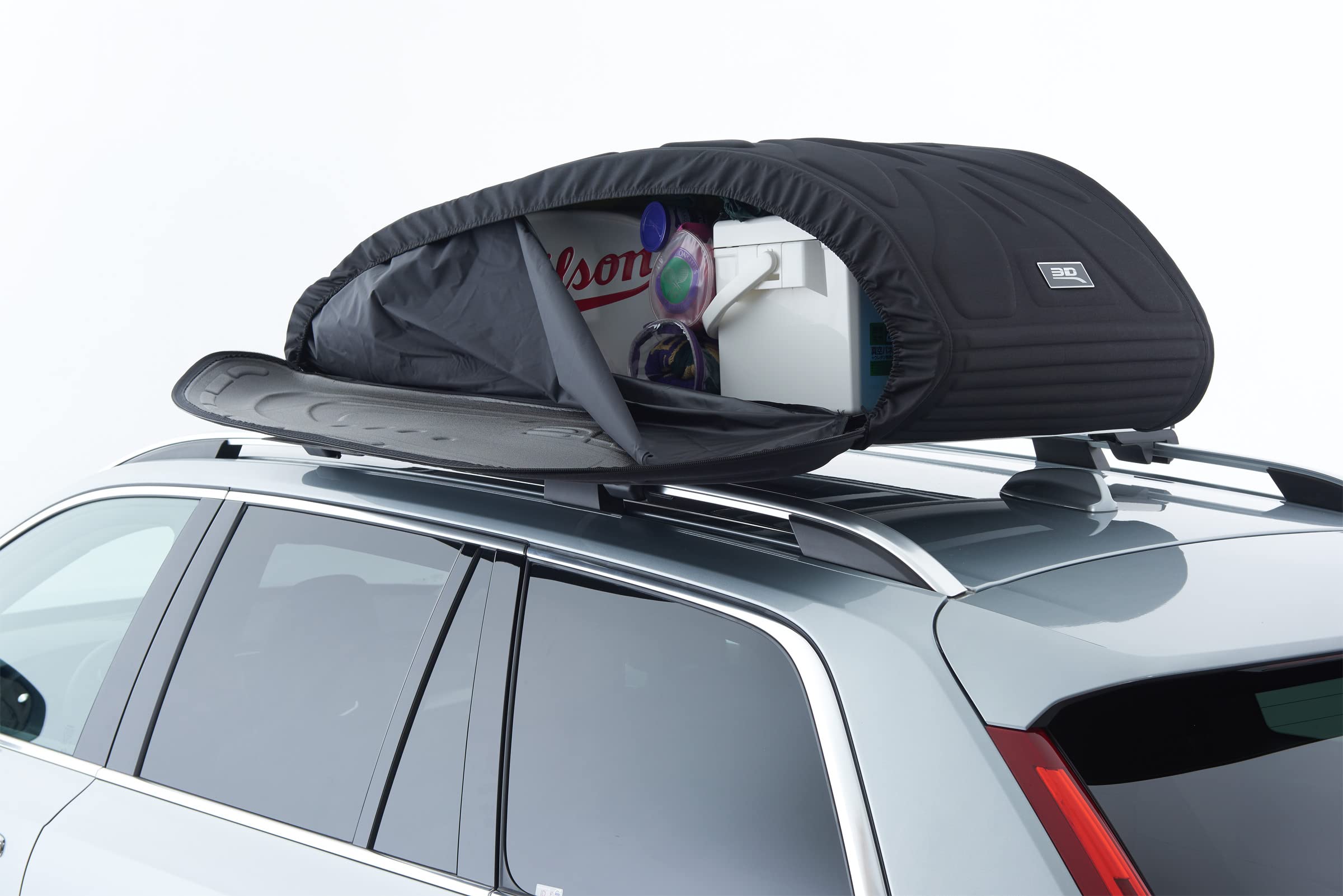 3D MAXpider Roof Bag Californian - Rooftop Cargo Carrier, 13 Cubic Feet, 90 Pounds Capacity, Waterproof - Assembled with Cross Bar - Universal Fit for All Vehicles with Rack/Roof Bars (Black)