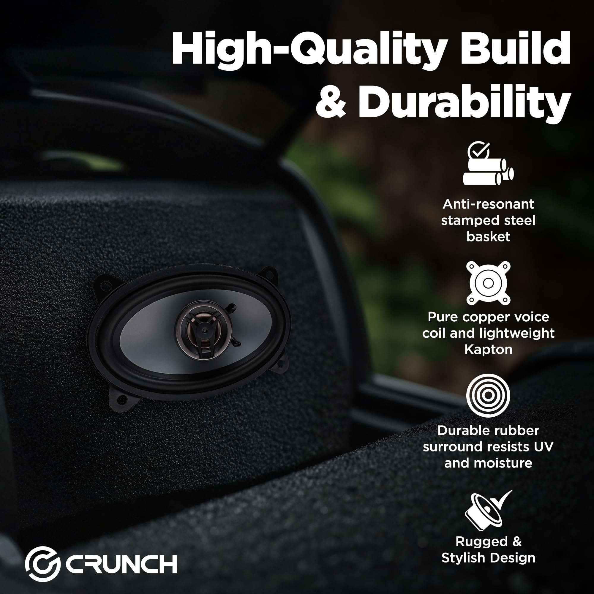 CS Series Crunch CS46CX Speakers (4" x 6", Coaxial, 250 Watts max)