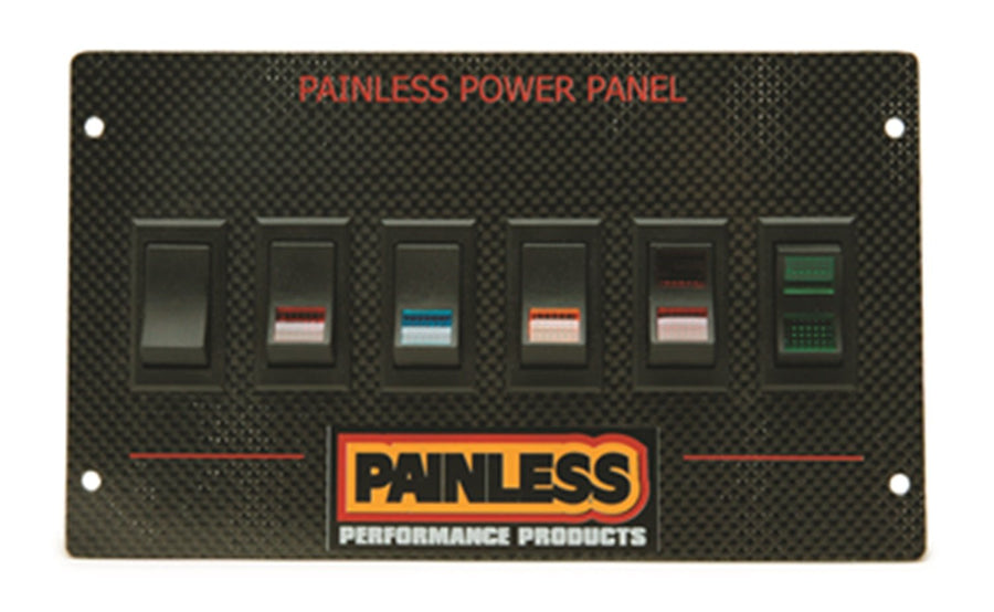 50430 Painless Performance Carbon Fiber Rocker Switch Power Panel for 1987-93 Mustang