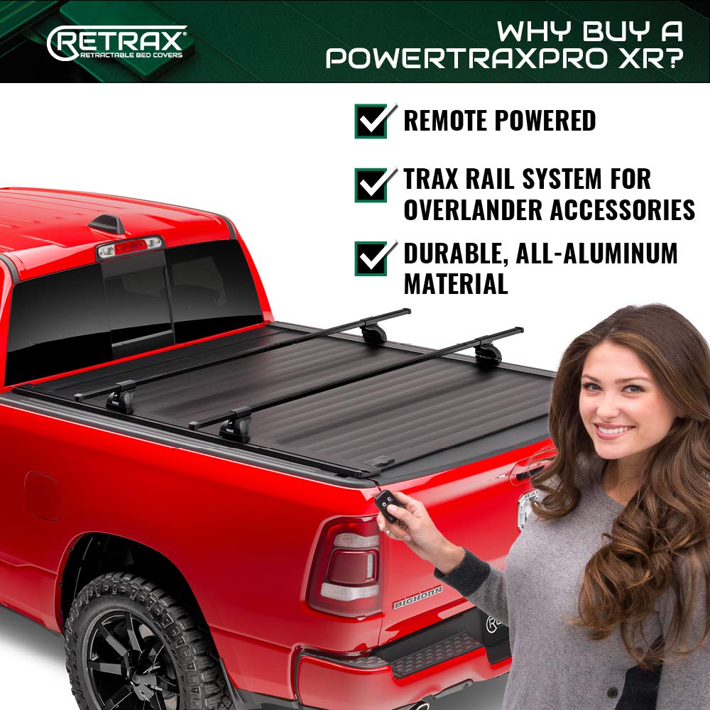 Retrax PowertraxPRO XR RealTruck Retractable Truck Bed Tonneau Cover | T-90245 | Fits 2019 - 2025 Dodge Ram 1500, Does Not Fit w/ Multi-Function (Split) Tailgate 6' 4" Bed (76.3")