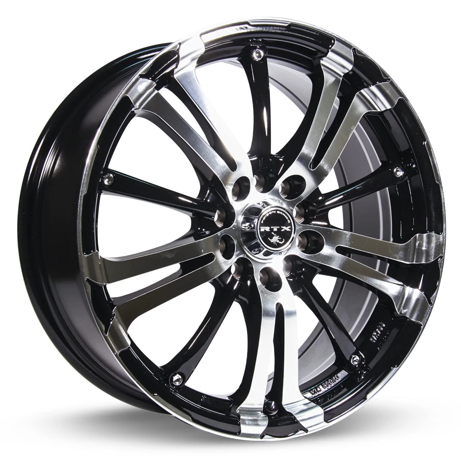 Custom RTX ARSENIC Wheel - 16x7, 40 Offset, 4x114.3 Bolt Pattern, 73.1mm Hub - Black with Machined Face Rim