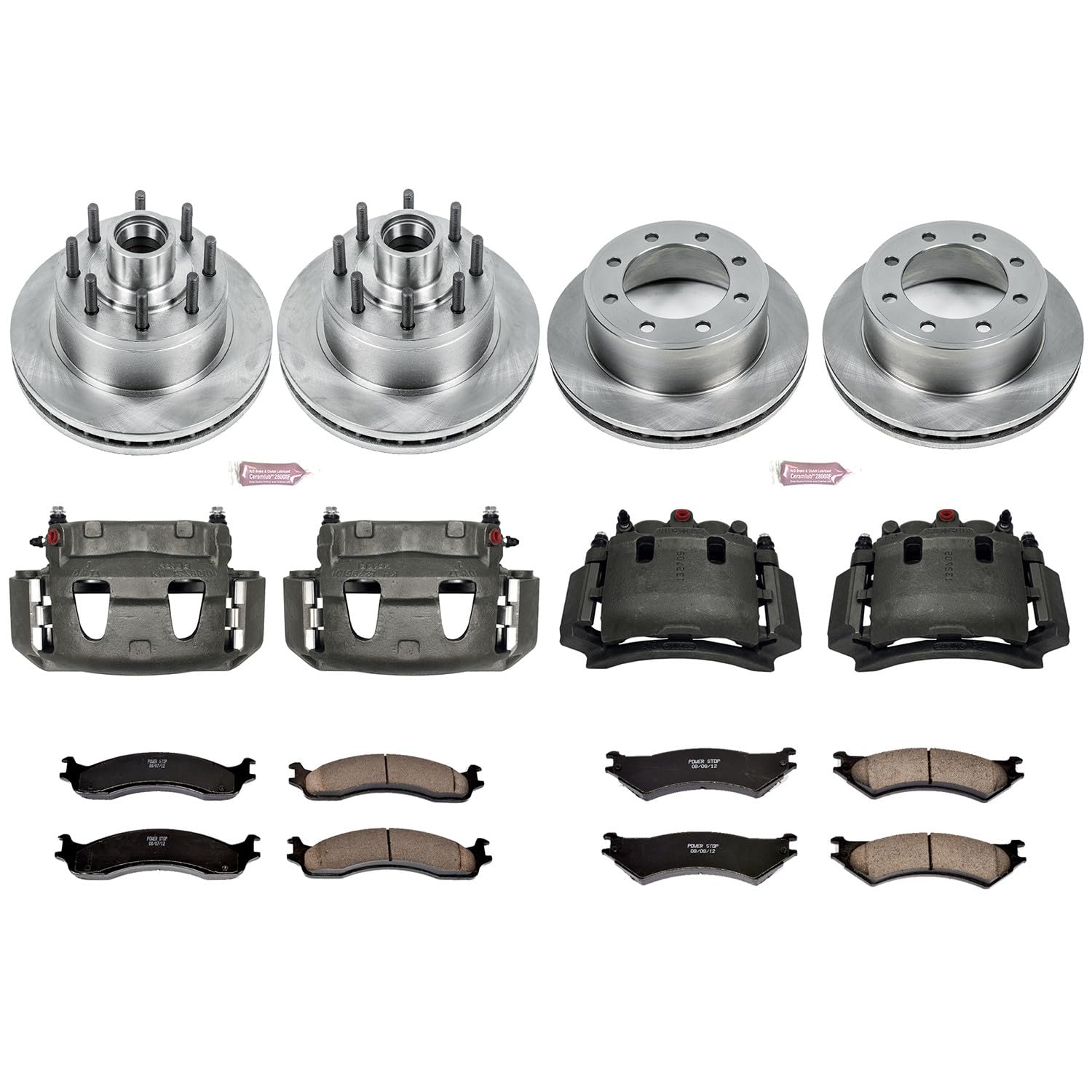 Power Stop Front and Rear KCOE4434 Stock Replacement Brake Kit (with Calipers)