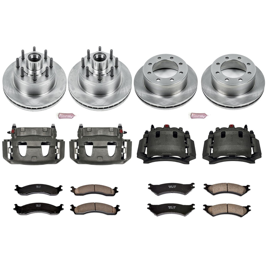 Power Stop Front and Rear KCOE4434 Stock Replacement Brake Kit (with Calipers)