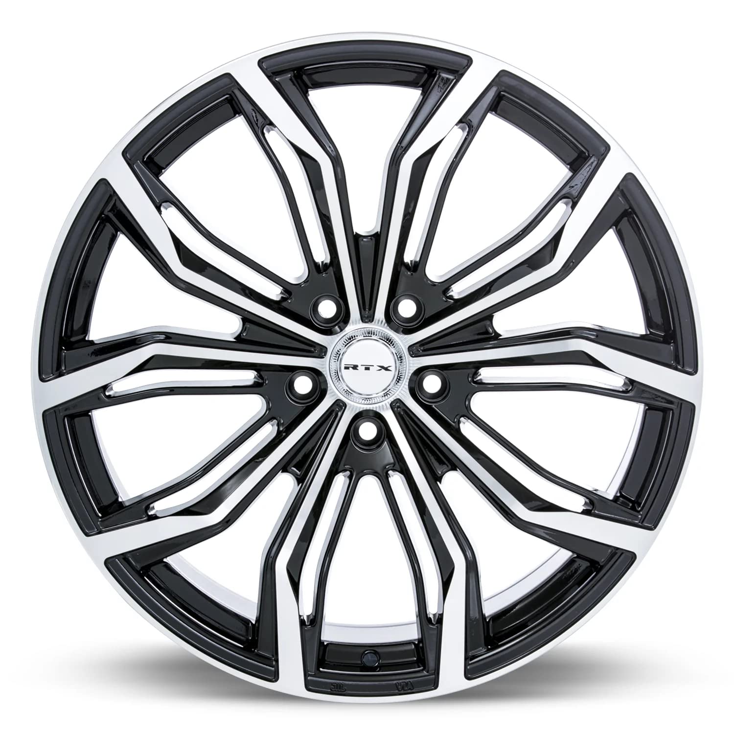 BLACK WIDOW RTX Custom Wheel - 18x8, 42 Offset, 5x114.3 Bolt Pattern, 70.3mm Hub - Black with Machined Face Rim