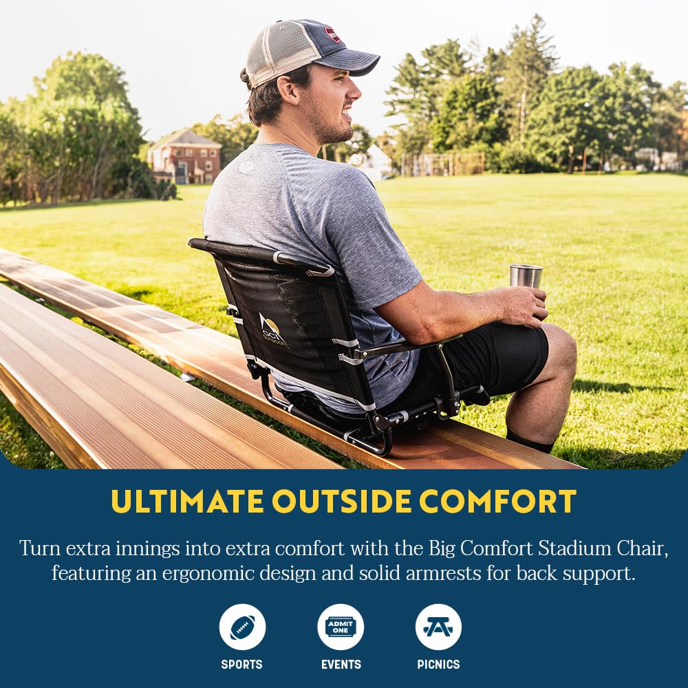 Big Comfort GCI Outdoor Stadium Chair with Armrests