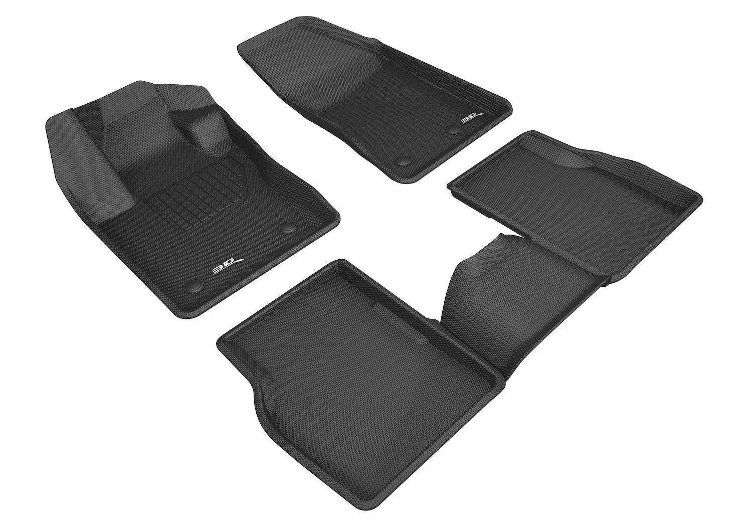 Kagu Floor Mat (Black) 3D MAXpider Custom Fit Compatible with Jeep Compass 2017-2026 - Full Set