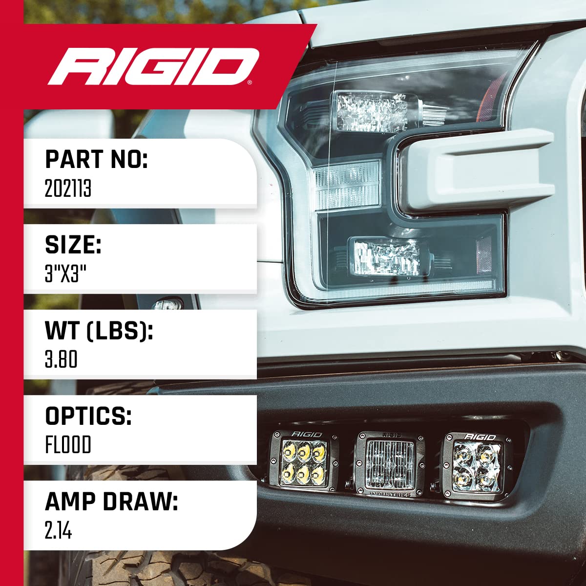 D-Series PRO RIGID INDUSTRIES Flood Beam, Pair, Universal, 2-Pack