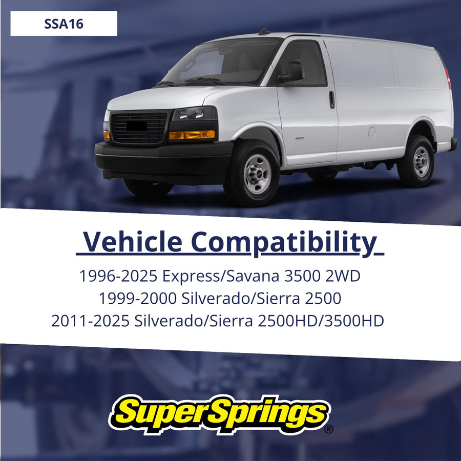 SuperSprings for Chevrolet|GMC Silverado|Sierra 2500|3500, Express|Savana 3500, Ford F-250|F-350 SSA16 | SuperSprings International, Inc.