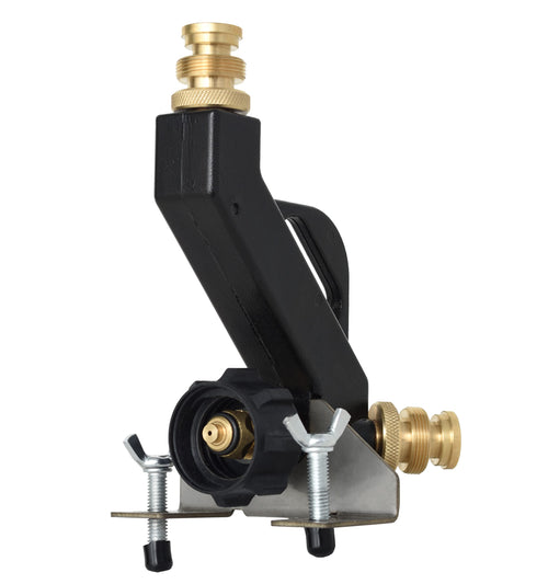 Flame King Mini FK-DTMINI 3-Port Distribution Tree for Camping, Connects 1-lb Appliances to a Standard Propane Tank, Perfect for Lanterns, Stoves, Heaters, and Grills, Black & Gold