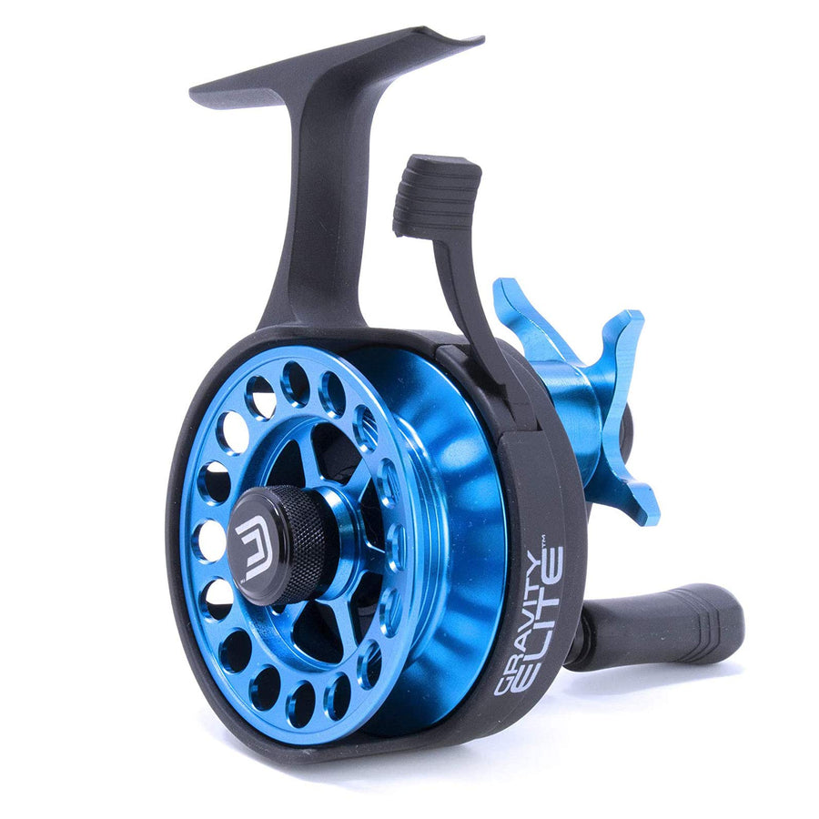 Gravity Elite CLAM Ice Fishing Reel – Ultra-Light Graphite/CNC Spool with 3+1 Bearings – Smooth 3.6:1 Gear Ratio, Left-Hand Retrieve