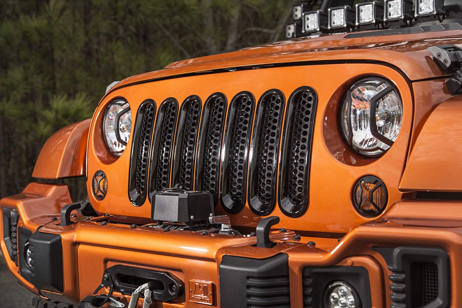 Grille Insert Kit, Perforated, Black | Rugged Ridge | 11306.31 | Fits 2007-2018 Jeep Wrangler JK