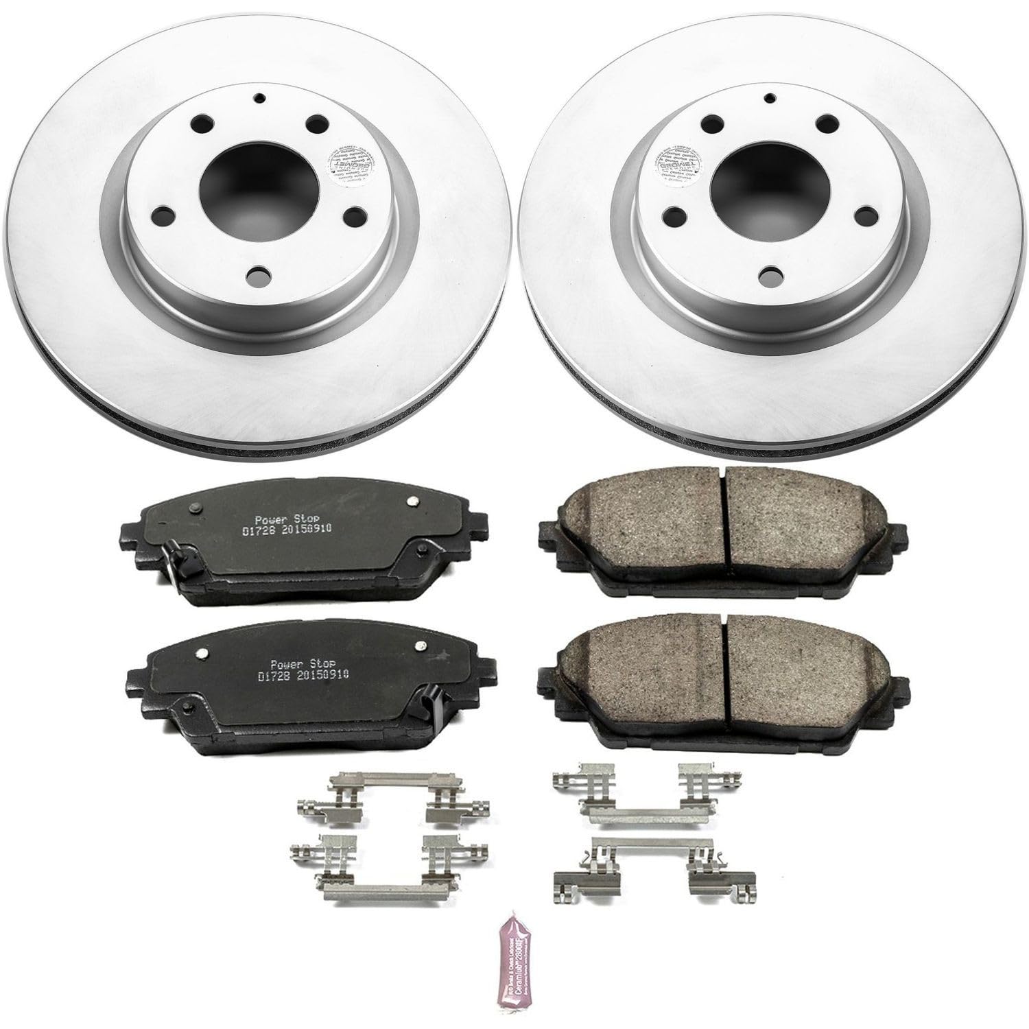 Power Stop Coated Brake Rotor and Ceramic Brake Pads CRK6971- Front For Mazda 3 2014-2018, Mazda CX-3 2016-2021 [Model Specific]