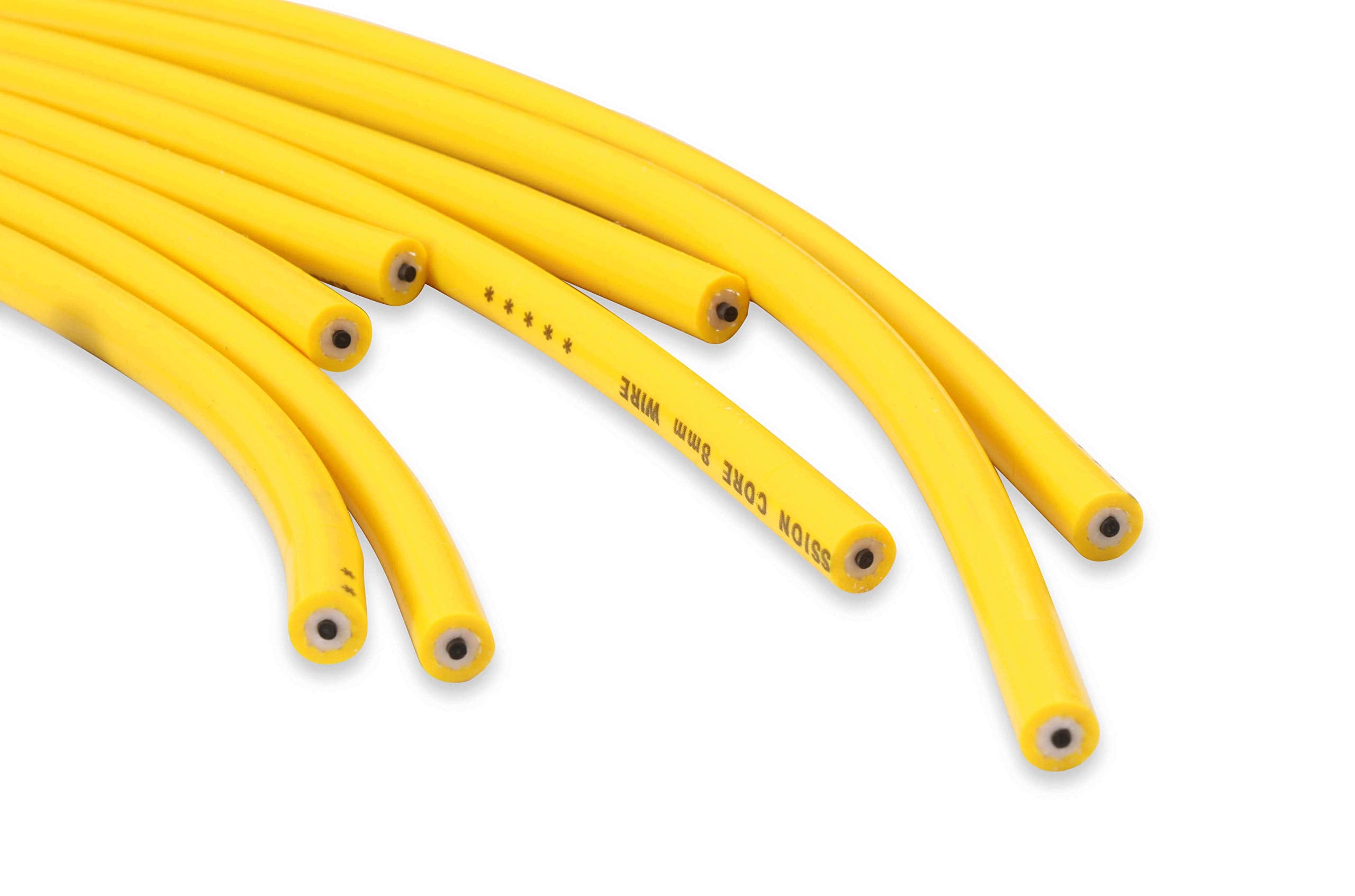 4040 ACCEL Spark Plug Wire Set - 8mm - Yellow with Orange Straight Boots