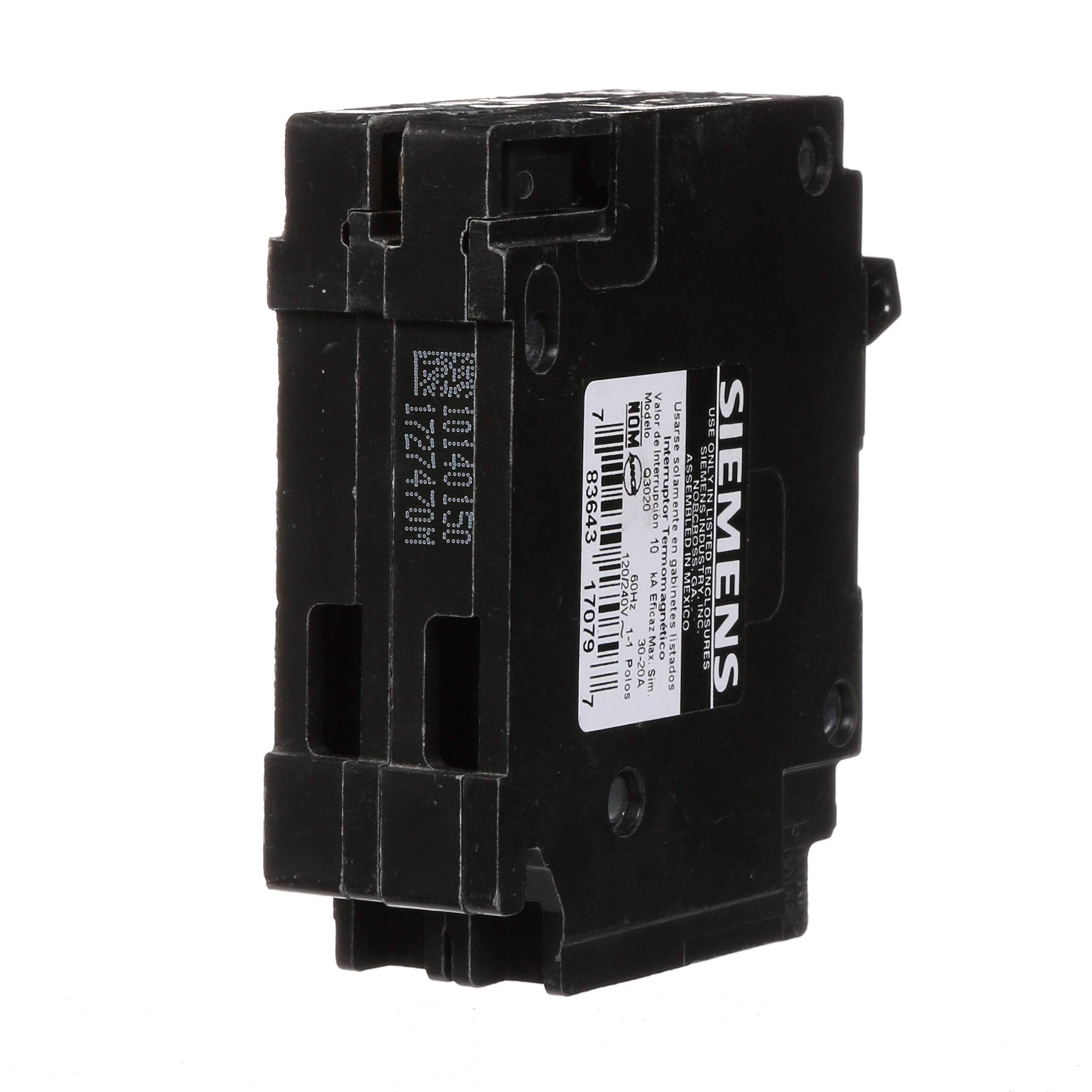 SIEMENS 30/20-Amp Q3020 1 Pole 120-Volt 10-Kaic DUPLEX Circuit Breaker