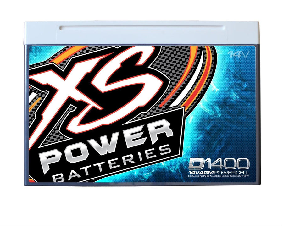 D1400 XS Power 2400 Amp AGM Battery with 580 & M6 Terminal Hardware - Group 34 14 Volt 56Ah 775CA Deep Cycle AGM Powercell for Large Stereo Systems or Vehicles