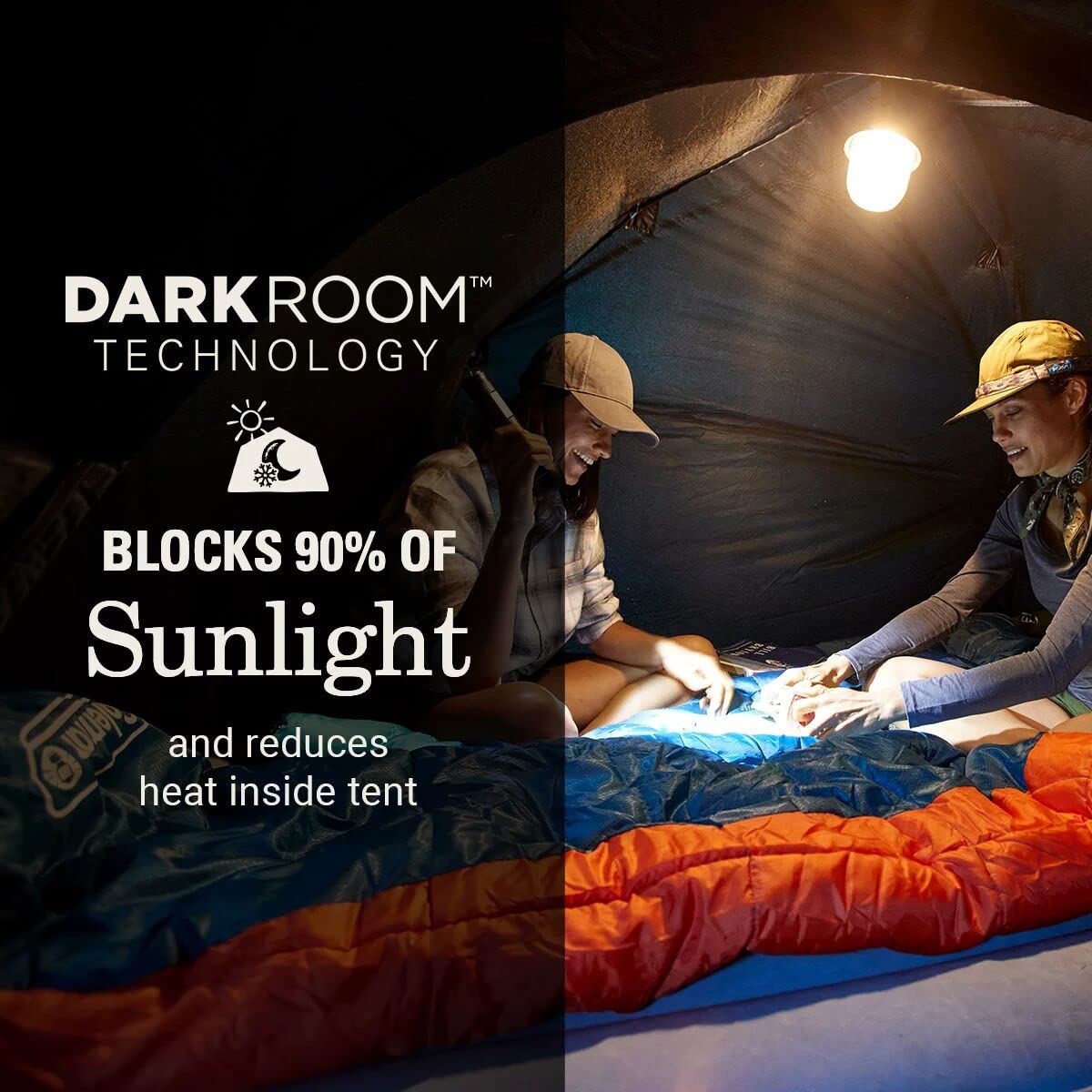 Coleman Camping Tent Skydome with Dark Room Technology, 4 Person with Screen Room