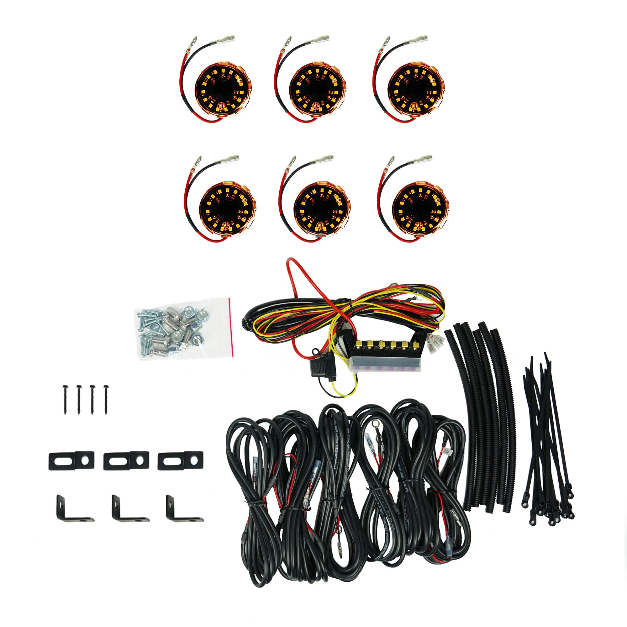 Rock Light - Cyclone V2 LED - 6-Light System - Amber - 5W Flood Beam