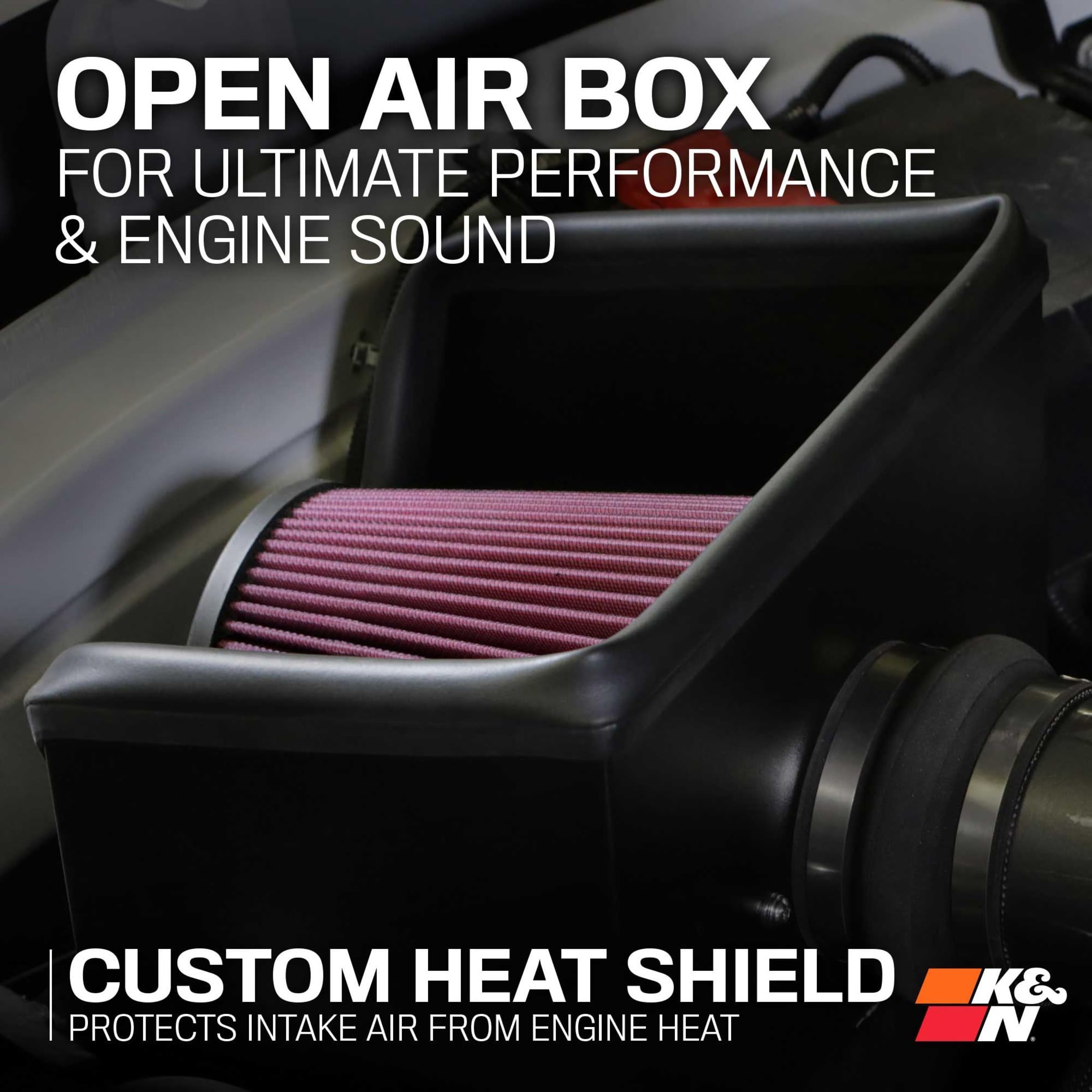 Cold Air Intake System K&N: High-Flow Air Filter, Increase Performance & Towing: Compatible with 2020-2024 Chevrolet/GMC: Silverado 2500 & 3500, Sierra 2500 & 3500, 77-3103KC