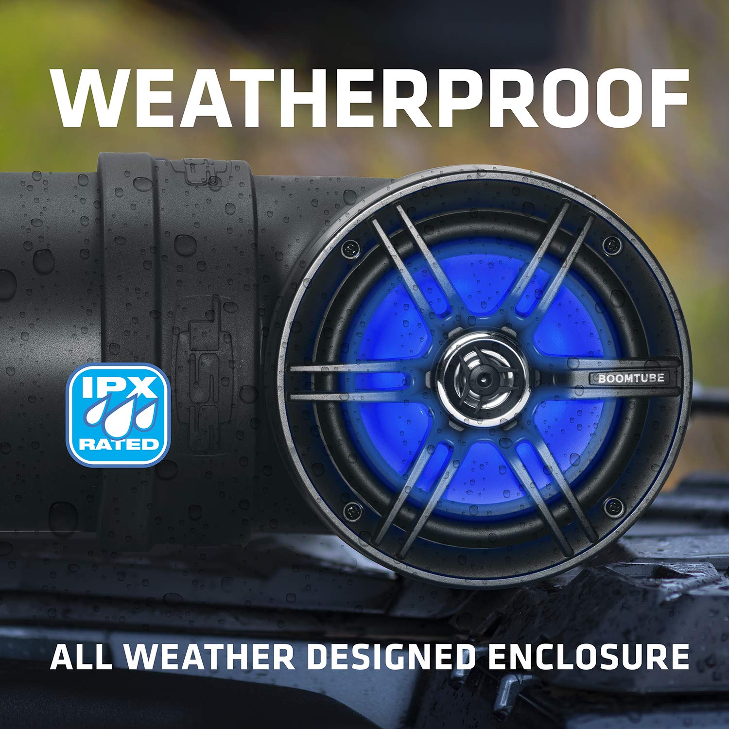 Sound Storm Laboratories ATV UTV BTB6L Sound System - 6.5 Inch Speakers, 1 Inch Tweeters, Full Range, IPX5 Weatherproof, Bluetooth, Built-in Amplifier, Multicolor Illumination, Golf Cart Compatible