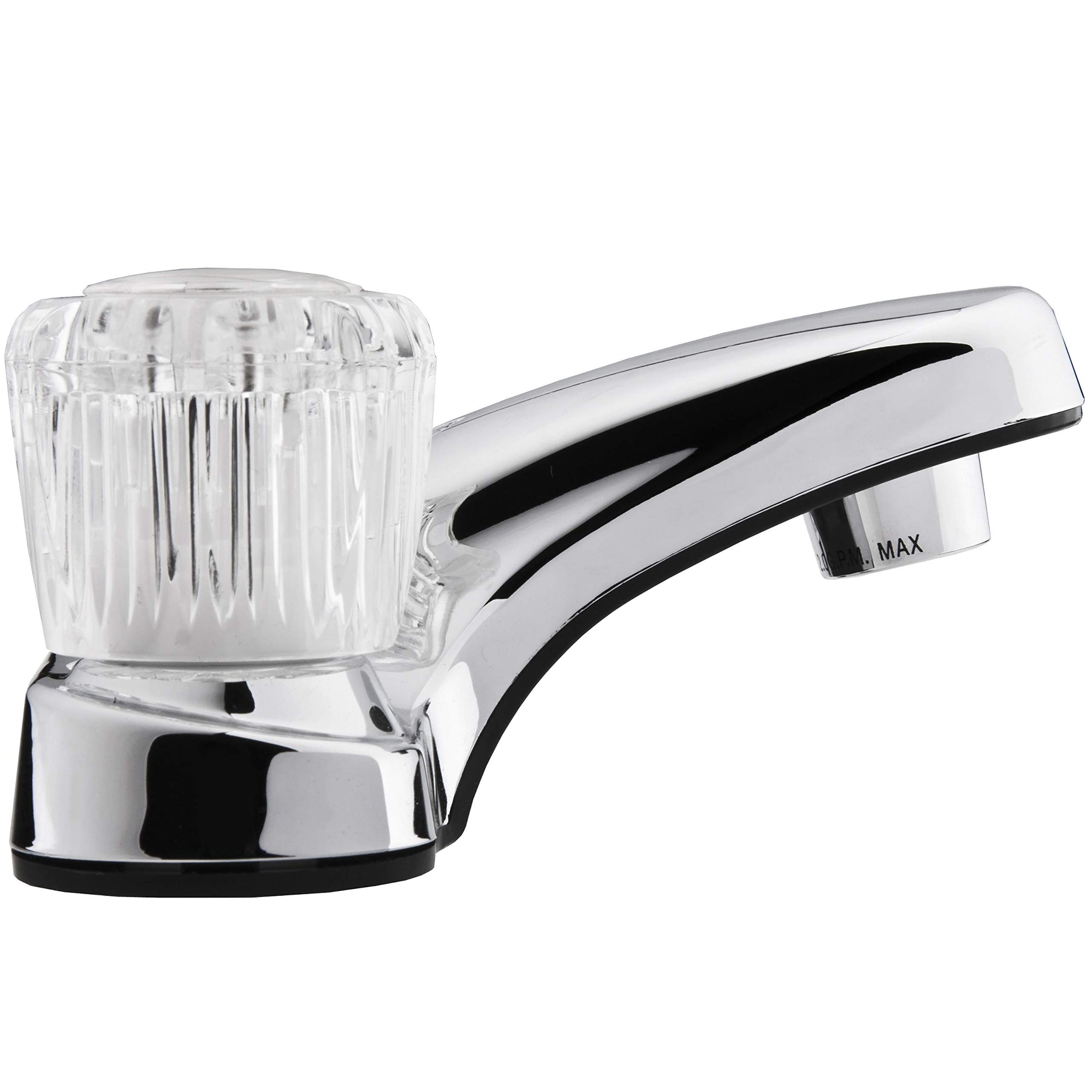 Dura Faucet RV Bathroom Sink Faucet DF-PL700A-CP with Clear Acrylic Knobs - 2-Handle (Chrome)