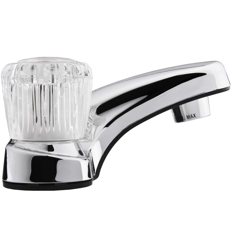 Dura Faucet RV Bathroom Sink Faucet DF-PL700A-CP with Clear Acrylic Knobs - 2-Handle (Chrome)
