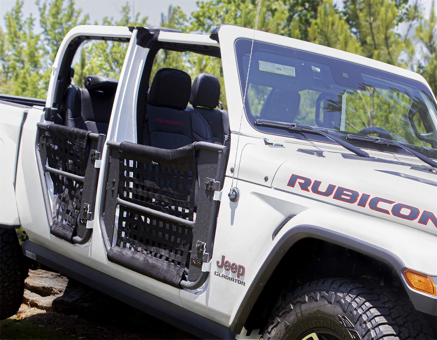 Trail Doors RAMPAGE PRODUCTS for Jeep Wrangler JL | 4-Piece Set, Removable Mesh Net, Steel, Black | 7685 | Fits 2018-2025 Wrangler JLU / 2020-2025 Gladiator JT 4-Door