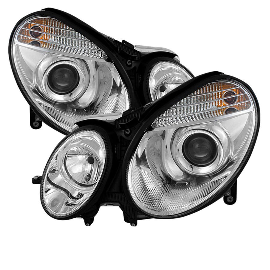 Mercedes Benz E-Class 03-06 Spyder 5042187 Projector Headlights - Xenon/HID Model Only (Not Compatible With Halogen Model) - Chrome - High H7 (Included) - Low D2R (Not Included)
