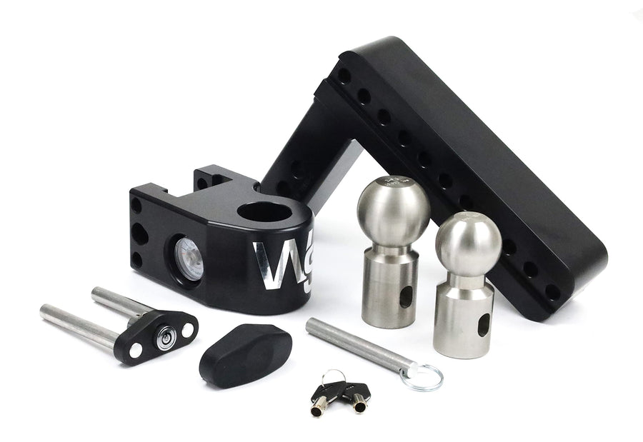 Weigh Safe 8" Drop Hitch WS82CERBLA, 2" Receiver - Adjustable Aluminum Trailer Hitch Ball Mount w/Built-in Scale, 2 Stainless Steel Balls (2"&2-5/16") Black CERAKOTE -Lifetime Gauge Warranty
