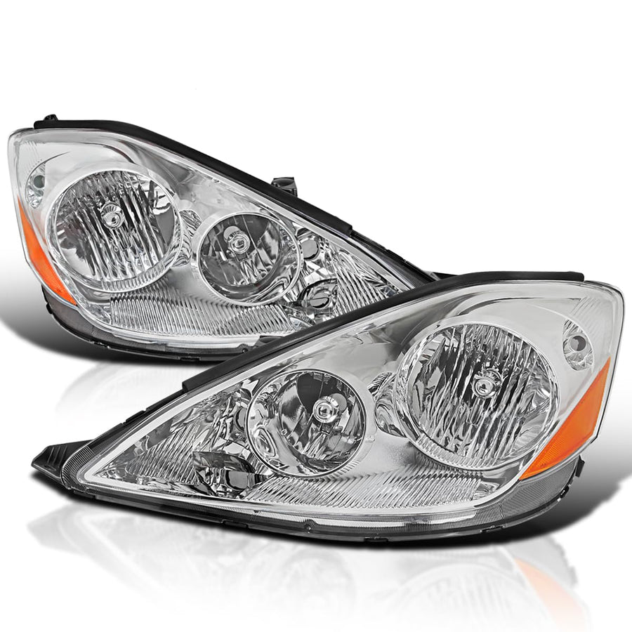 Chrome Headlights SPEC-D TUNING Compatible with 2006-2010 Toyota Sienna, Left + Right Pair Headlamp Assembly